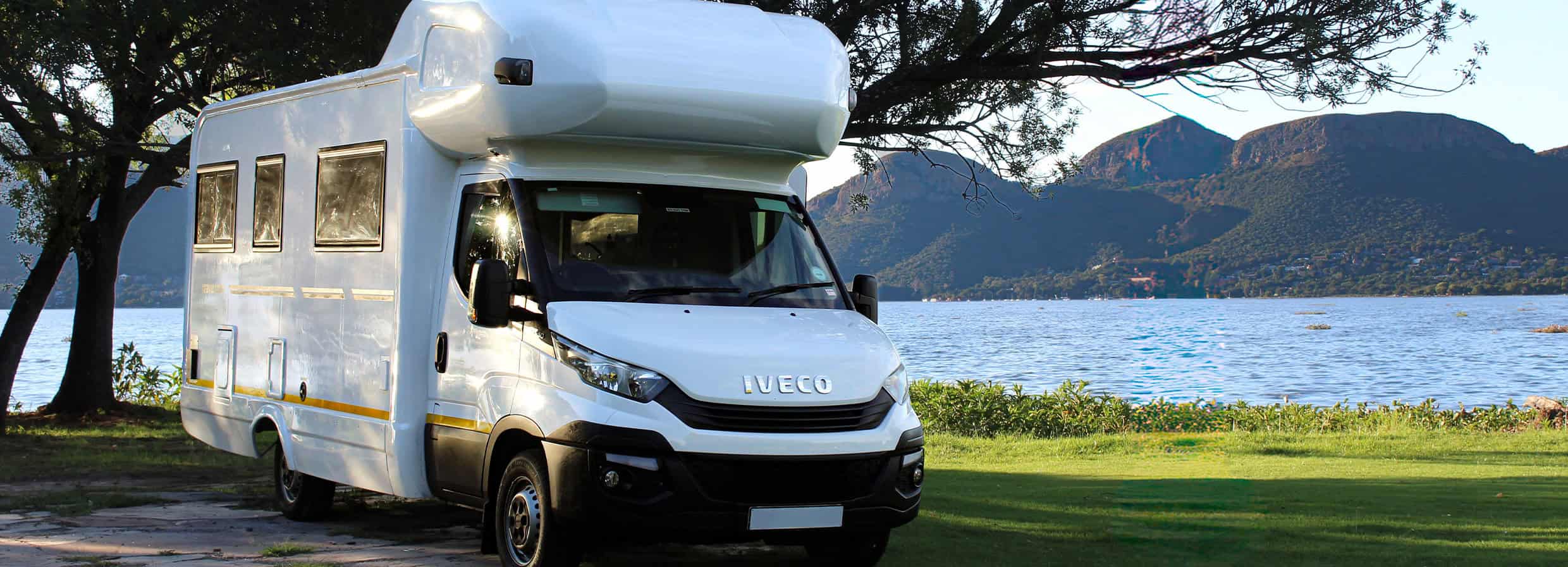 Iveco Motorhome infront of a lake